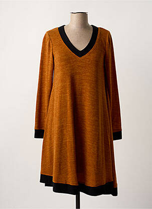 Rochie midi portocalie PAUL BRIAL femeie