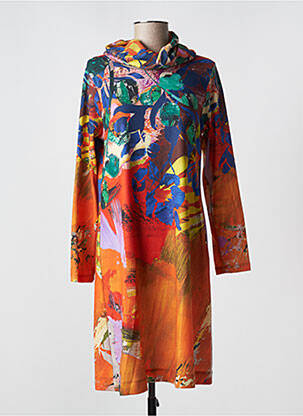 Rochie midi portocalie MALOKA femeie