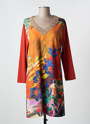 Rochie midi portocaliu MALOKA femeie