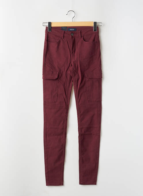 Pantalon cargo roșu PIECES femeie