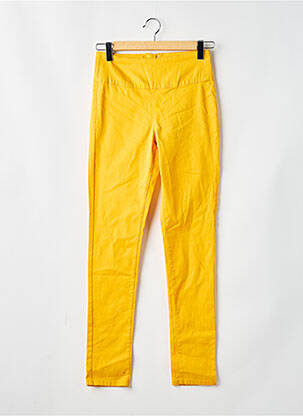 Pantalon slim galben PIECES femeie
