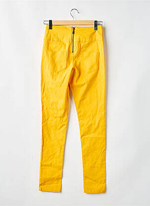 Pantalon slim galben PIECES femeie
