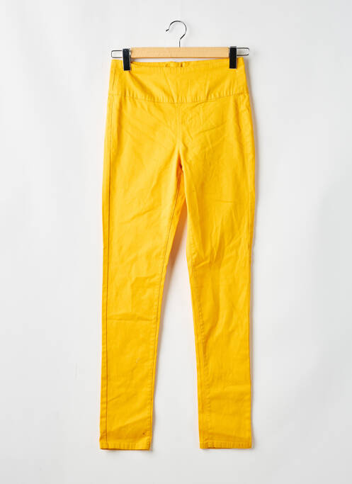 Pantalon slim galben PIECES femeie