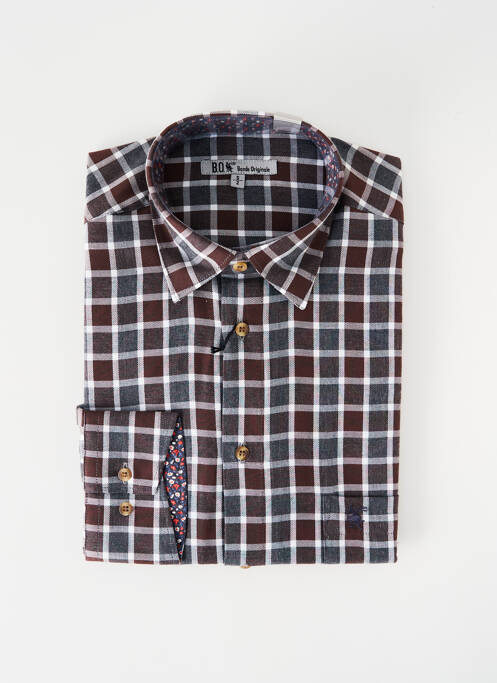 Cămașă cu mâneci lungi maro BANDE ORIGINALE bărbat