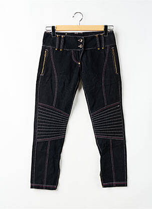 Pantalon 7/8 țesătură poplin talie joasă negru EINSTEIN femeie