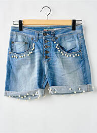 Șort țesătură denim albastru PLEASE femeie