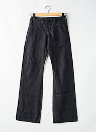 Pantalon drept închidere cu fermoar sub clapetă cu nasturi negru REPLAY femme
