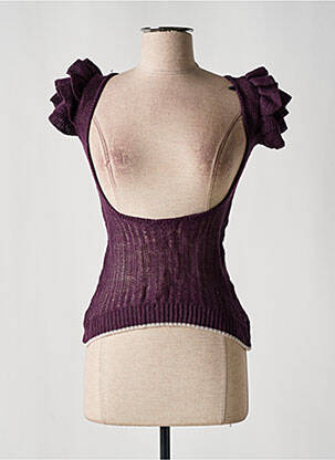 Pulover croială cambrată mâneci scurte violet MISS SIXTY femeie