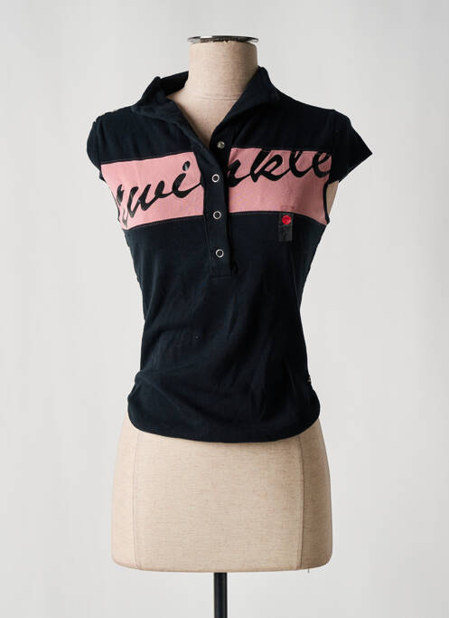 Polo elasticitate mâneci scurte negru MISS SIXTY femme