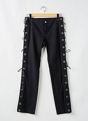 Pantalon slim închidere cu fermoar sub clapetă cu nasturi negru JEAN PAUL GAULTIER femeie