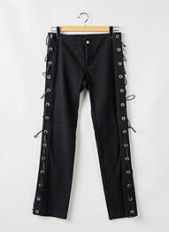 Pantalon slim închidere cu fermoar sub clapetă cu nasturi negru JEAN PAUL GAULTIER femeie