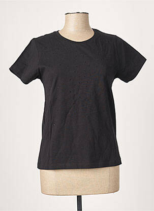 Tricou serigrafie cu strasuri mâneci scurte negru LA FEE MARABOUTEE femeie