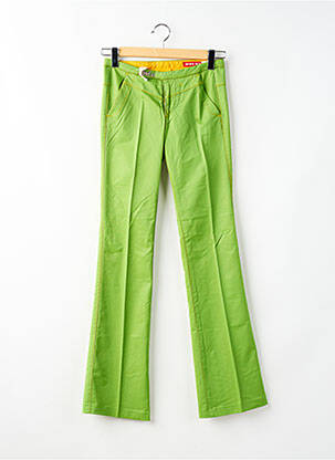 Pantalon evazat închidere cu fermoar sub clapetă cu cârlig talie joasă verde MISS SIXTY femeie