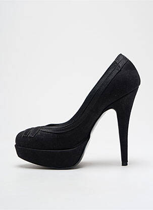 Pantofi cu toc țesătură satinată toc înalt de 10cm și mai mult negru NC1990 femeie