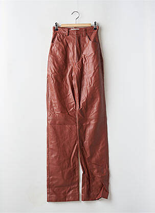 Pantalon drept închidere cu fermoar sub clapetă cu cârlig talie înaltă maro HOUSE OF CB LONDON femeie