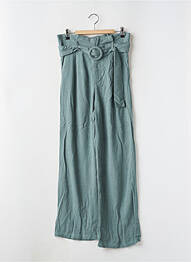 Pantalon larg talie cu cleme talie înaltă verde RUE MAZARINE femeie