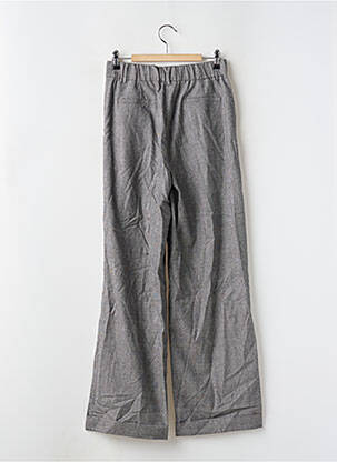 Pantalon larg închidere cu fermoar sub clapetă cu cârlig talie înaltă gri LILY SILK femeie
