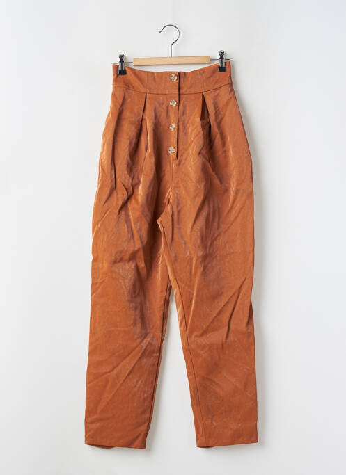 Pantalon drept croială morcov talie înaltă maro MAJORELLE femme