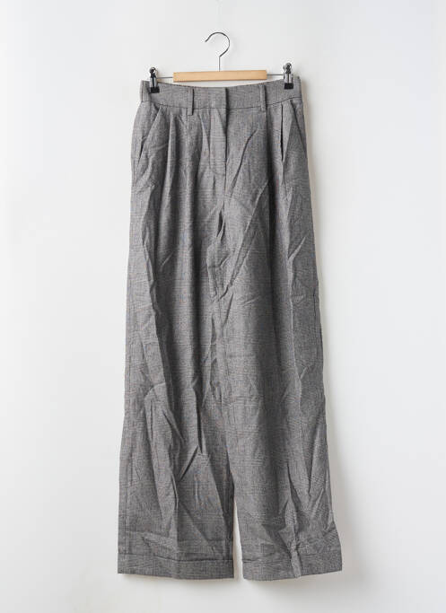 Pantalon larg gri LILY SILK femeie