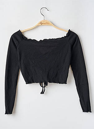 Top croială cambrată mâneci 3/4 negru BOOHOO femeie
