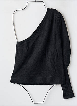 Pulover elasticitate mâneci lungi negru LPA femeie