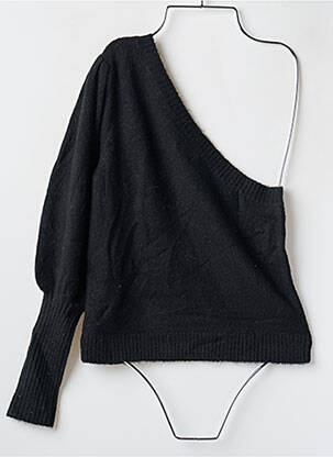 Pulover elasticitate mâneci lungi negru LPA femeie