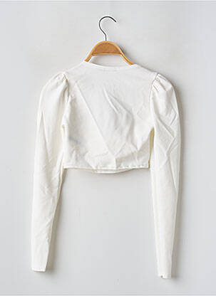 Top elasticitate mâneci lungi alb BOOHOO femeie
