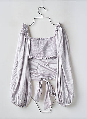 Bluză mâneci lungi mâneci lungi gri FOR LOVE & LEMONS femeie
