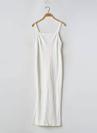 Rochie midi croială cambrată bretele subțiri alb BERSHKA femme