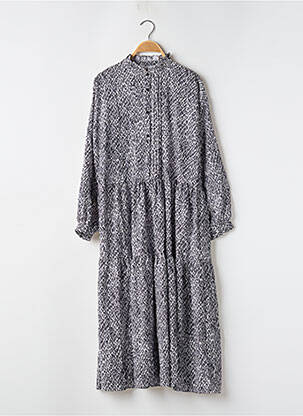 Rochie midi imprimeu fantezie mâneci lungi negru LILI SIDONIO femeie