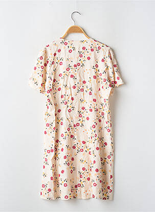 Rochie scurtă croială fluidă mâneci scurte bej SANS MARQUE femeie