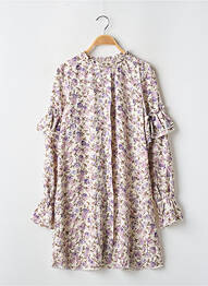 Rochie scurtă imprimeu floral mâneci lungi bej NASTY GAL femeie
