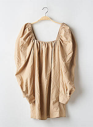 Rochie scurtă mâneci lungi mâneci lungi bej ASOS femeie