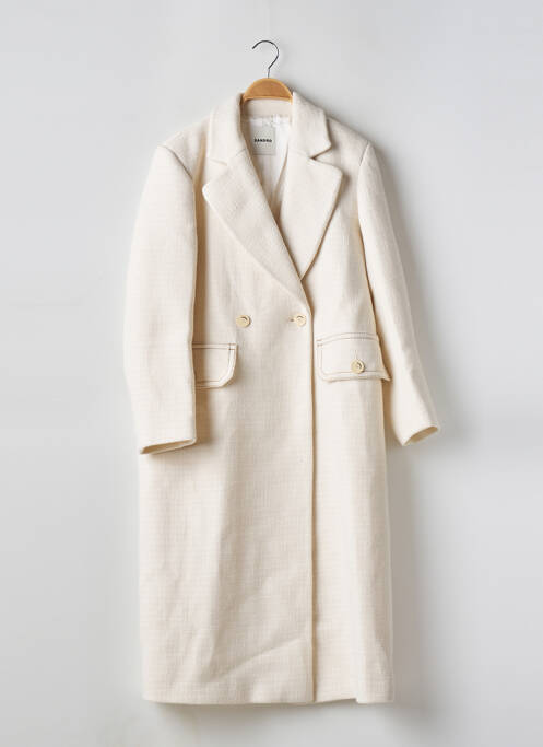 Palton lung bej SANDRO femeie