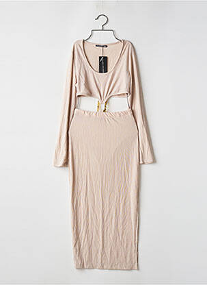 Rochie lungă mâneci lungi mâneci lungi bej NASTY GAL femeie