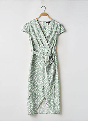 Rochie midi imprimeu floral mâneci scurte verde QED LONDON femme