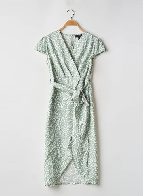 Rochie midi imprimeu floral mâneci scurte verde QED LONDON femme