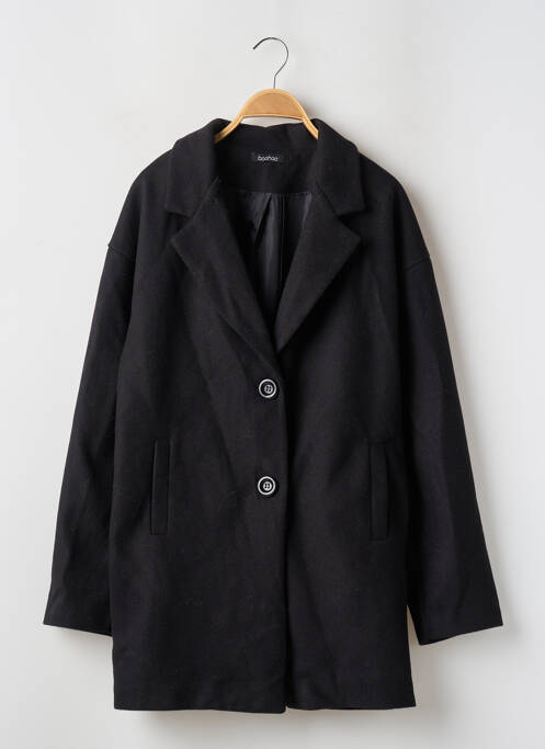 Palton lung croială dreaptă fără glugă negru BOOHOO femme