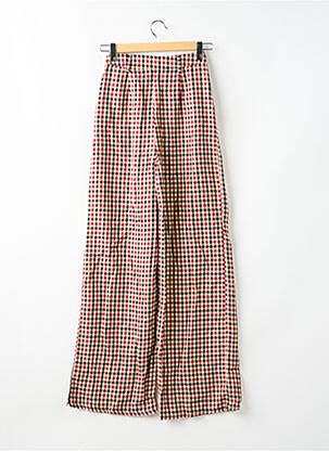 Pantalon larg țesătură poplin talie înaltă roșu BOOHOO femeie