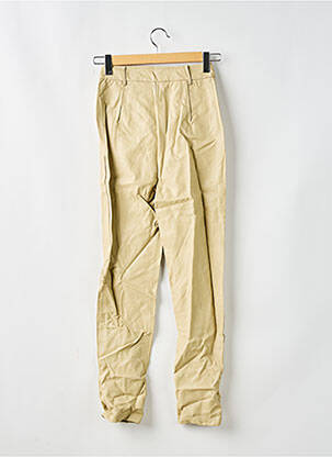 Pantalon drept talie cu cleme talie înaltă bej BOOHOO femeie
