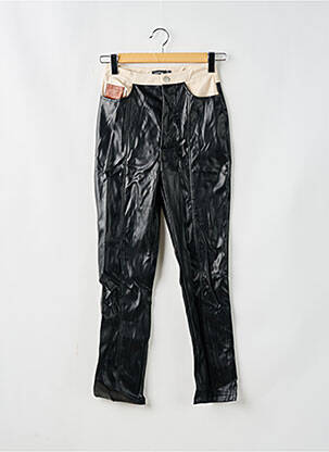 Pantalon drept talie cu cleme talie înaltă negru BOOHOO femeie