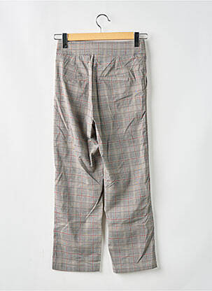 Pantalon drept talie cu cleme talie înaltă gri SANS MARQUE femeie