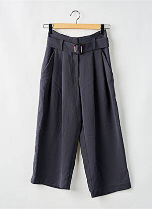 Pantalon larg țesătură crep talie înaltă verde MANGO femeie