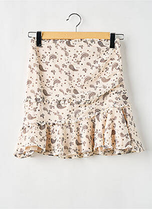 Fustă scurtă talie înaltă bej FOR LOVE & LEMONS femeie