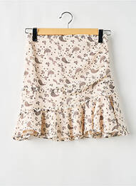 Fustă scurtă talie înaltă bej FOR LOVE & LEMONS femme
