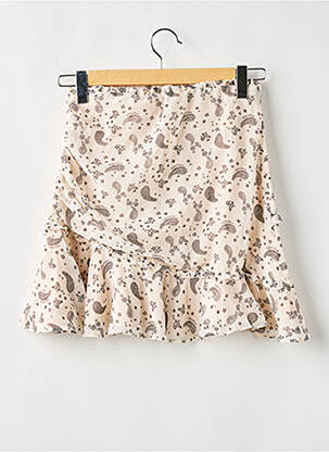 Fustă scurtă talie înaltă bej FOR LOVE & LEMONS femeie