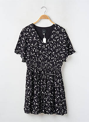 Rochie scurtă croială evazată mâneci scurte negru IDANO femeie