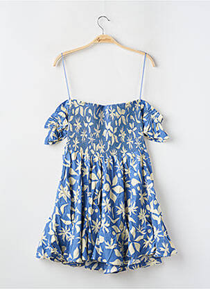 Rochie scurtă croială evazată mâneci scurte albastru ZARA femeie