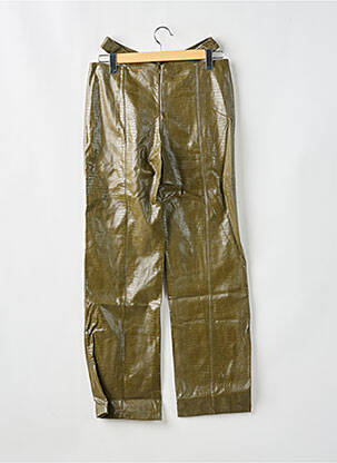 Pantalon larg talie înaltă talie înaltă verde BOOHOO femeie