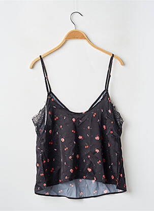 Top/caraco efect material satinat negru GIRLS IN PARIS femeie